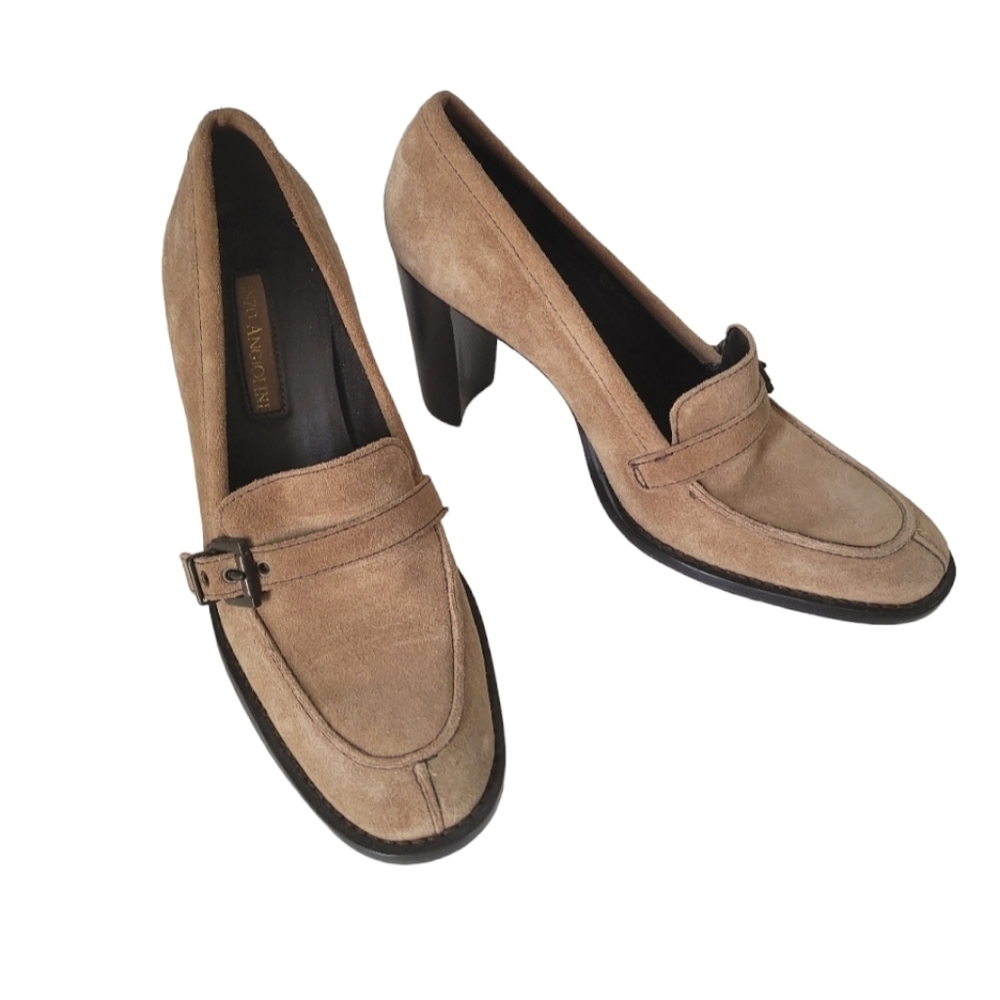 Enzo Angiolini Vintage Taupe Suede Heeled/Pumps Classic Preppy Size 7.5